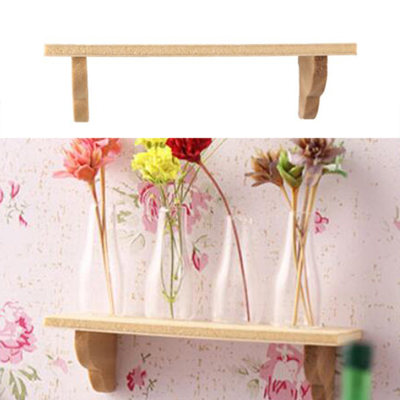 Home Decor Rustic - 1pcs 1:12 Dollhouse Wood Wall Shelf