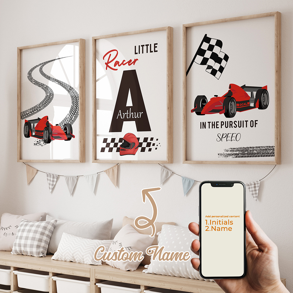 Home Decor Aesthetic - 3pcs Personalized Custom Name Cartoon Child