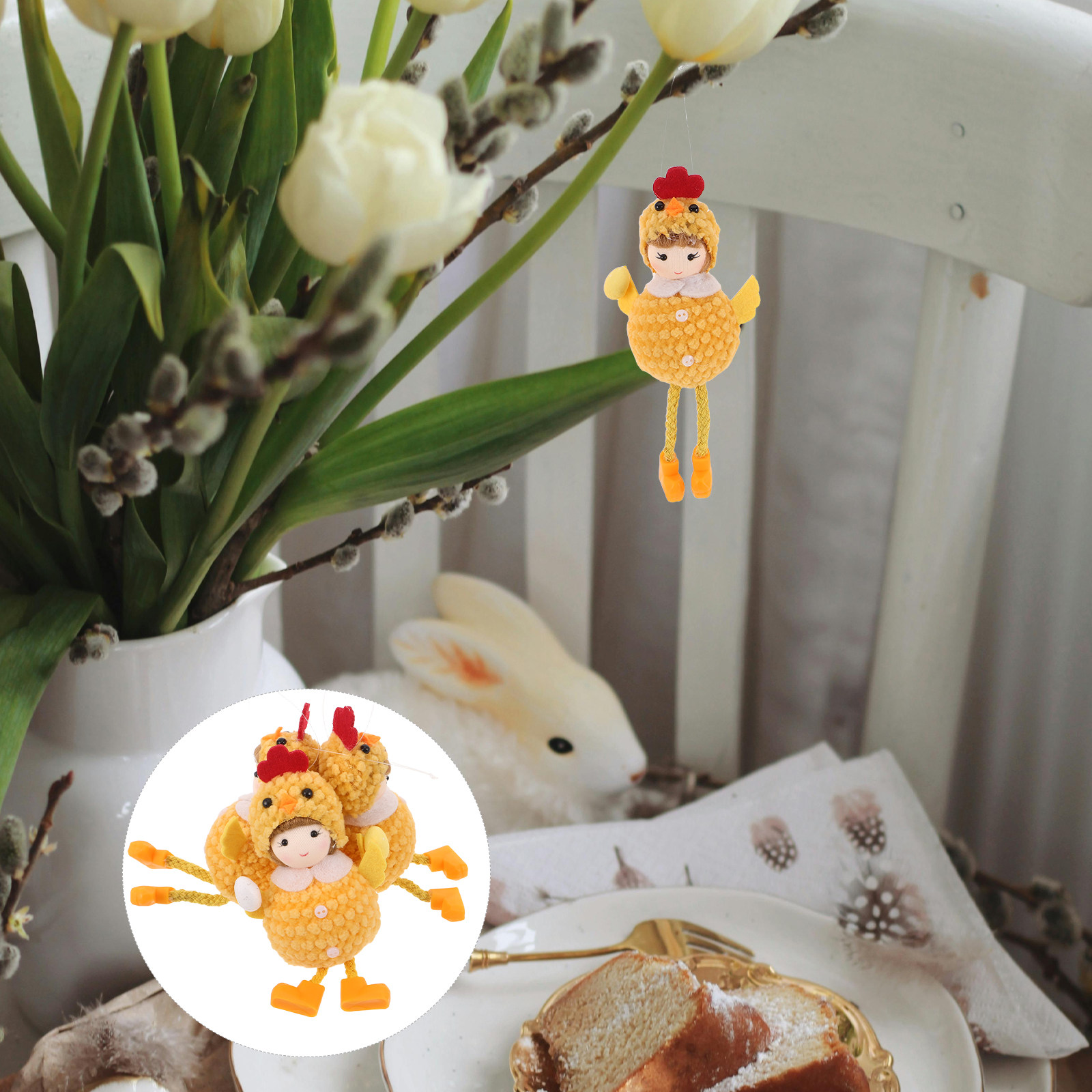 Home Decor Tree - 3Pcs Chick Girl Hanging Ornament Cute
