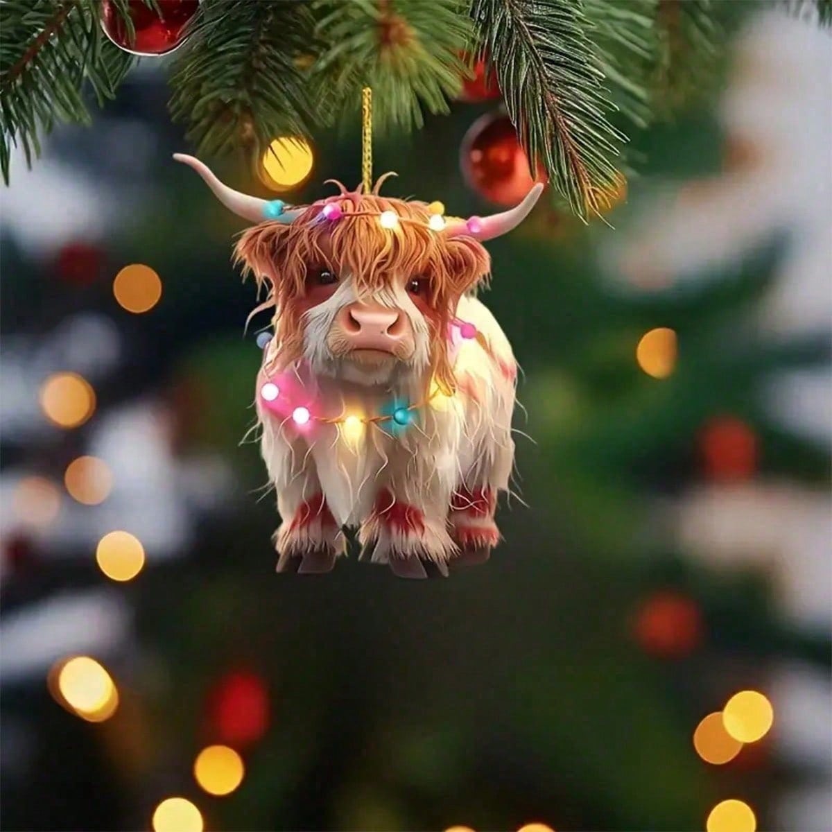 Home Decor Tree - 1pc Cute Highland Cow Christmas Ornaments,