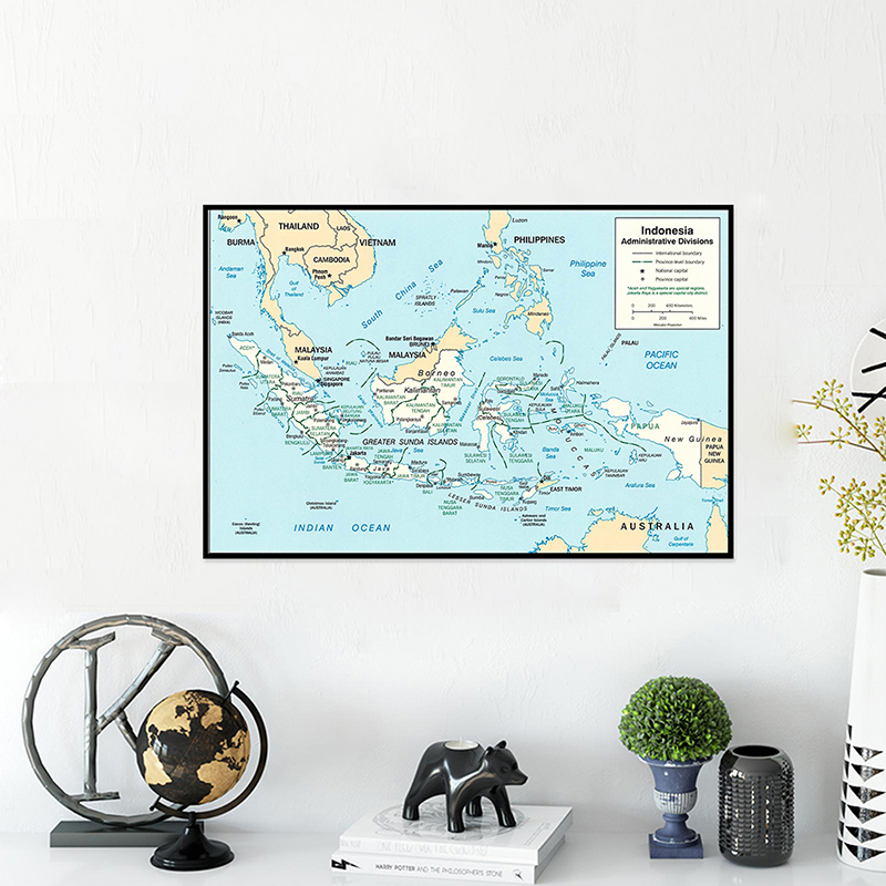 Home Decor Indonesia - Indonesia Map,Frameless & Foldable - for