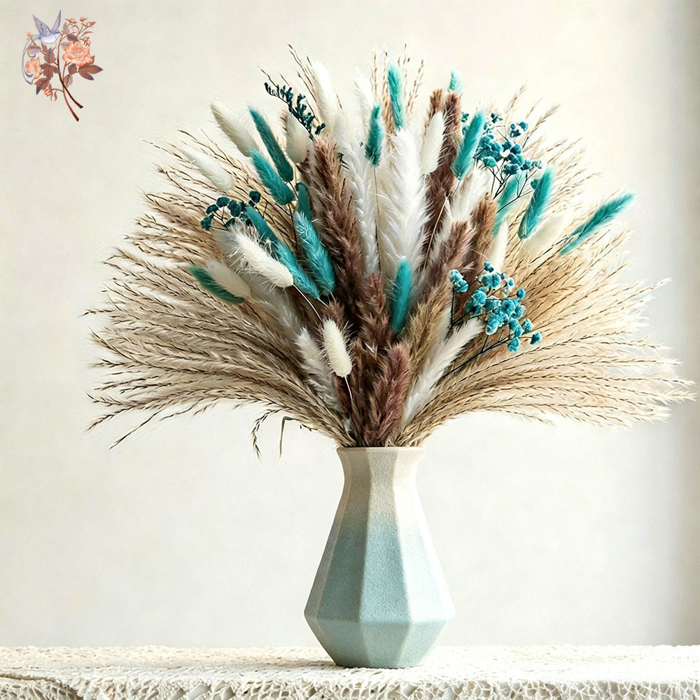 Pampas Grass Decor - Mixed Natural Dried Pampas Grass Bouquet