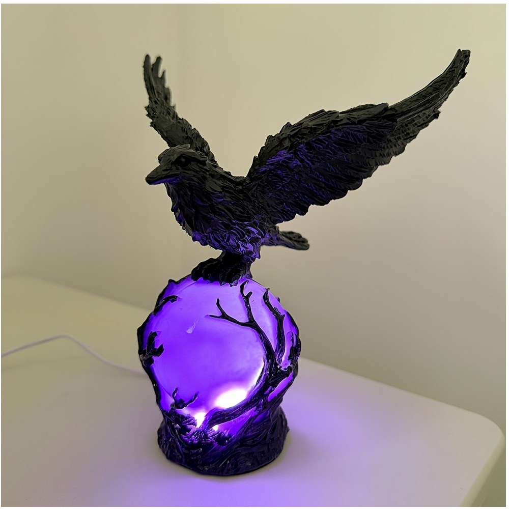 Home Decor Lamp - Mysterious Raven Moonlight Lamp – Gothic-Style