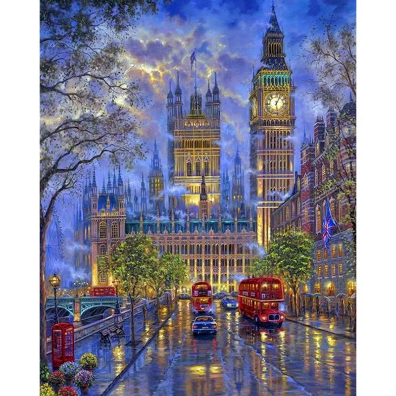 Home Decor London - Diamond Painting London Street Scene Mosaic