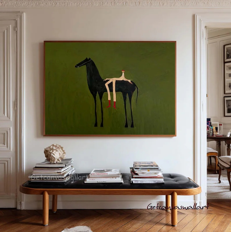 Home Decor Statue - Modern Abstract Western Horse & Figure