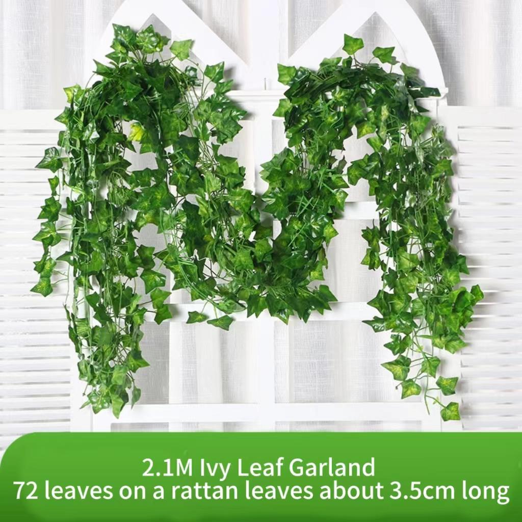 2.1M Green Ivy Leaf Hanging Vi - Home Decor Garland ulasan dan harga