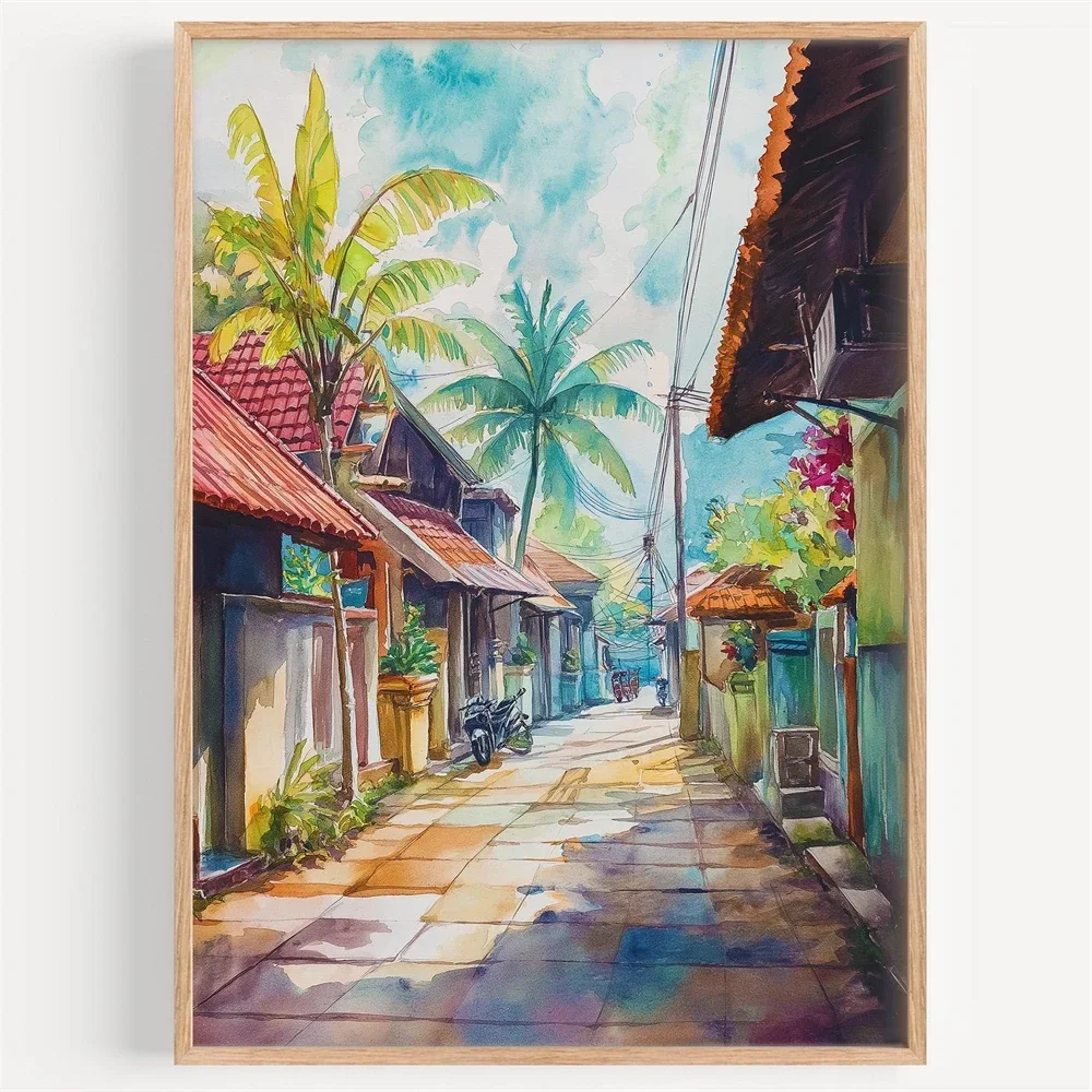Lombok Watercolor Canvas Paint - Home Decor Indonesia ulasan dan harga