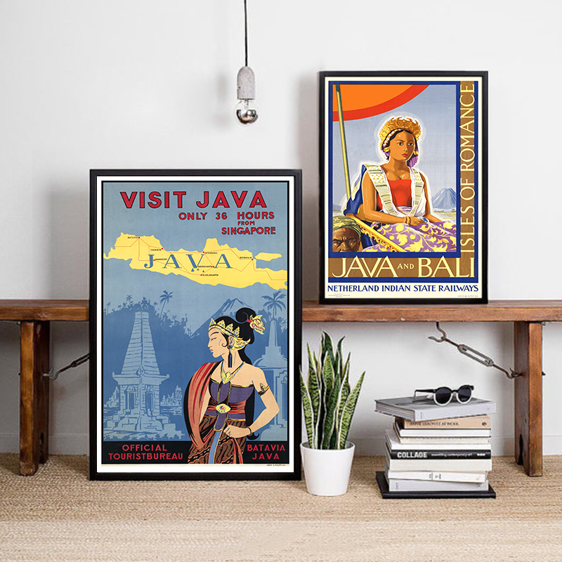 Bali Java Vintage Travel Poste - Home Decor Indonesia ulasan dan harga