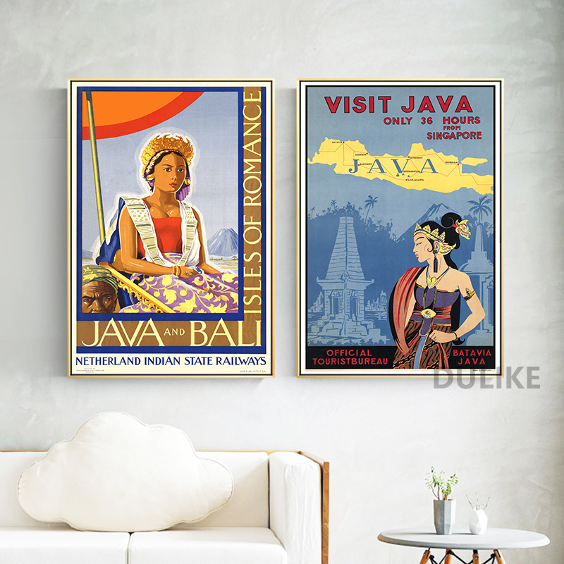 Bali Java Vintage Travel Poste - Home Decor Indonesia ulasan dan harga