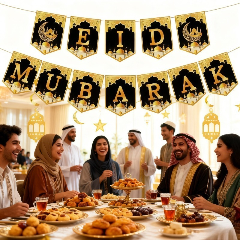 2026 Eid Mubarak Paper Garland - Home Decor Garland ulasan dan harga