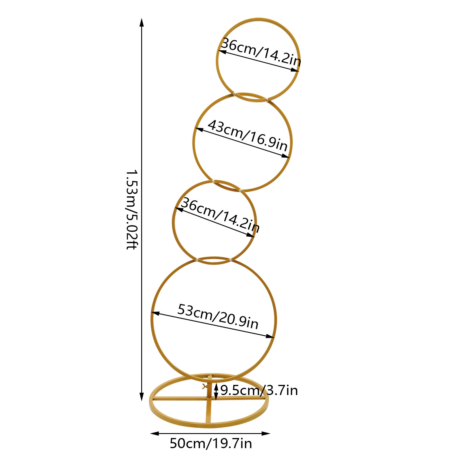 Gold Wedding Round Hoop Backdr - Home Decor Garland ulasan dan harga