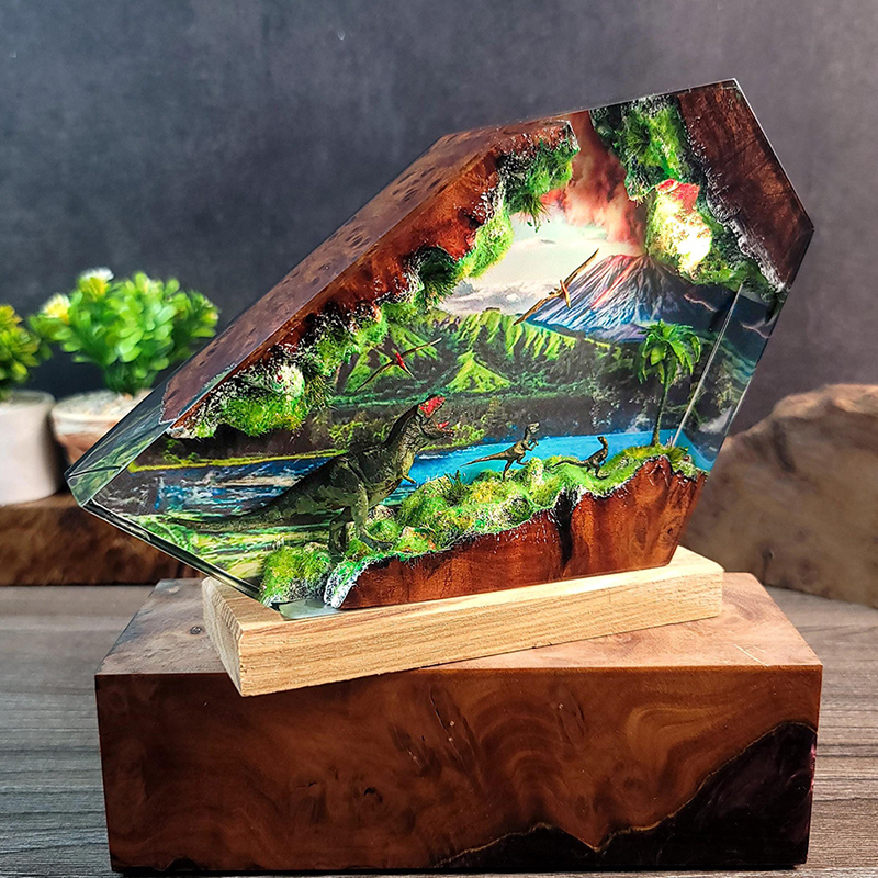 Table Resin Lamp Dinosaur Figu - Home Decor Statue ulasan dan harga