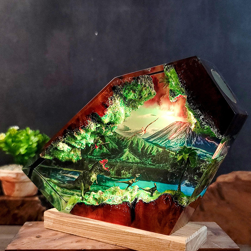Table Resin Lamp Dinosaur Figu - Home Decor Statue ulasan dan harga