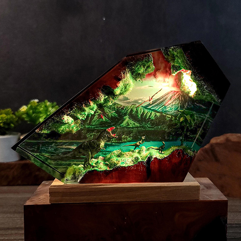 Table Resin Lamp Dinosaur Figu - Home Decor Statue ulasan dan harga