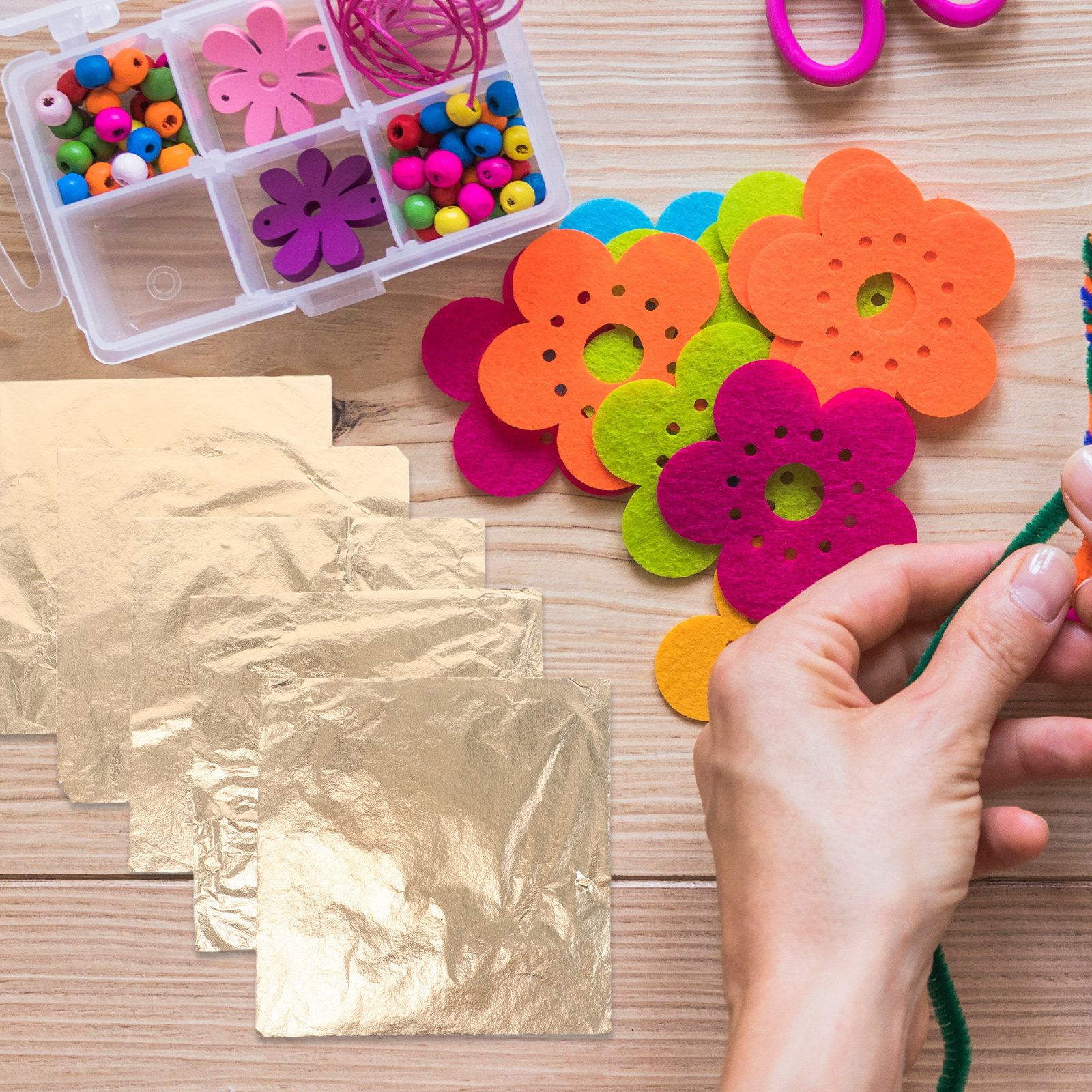 100 Sheets Gold Foil Leaf Pape - Home Decor Simulator ulasan dan harga