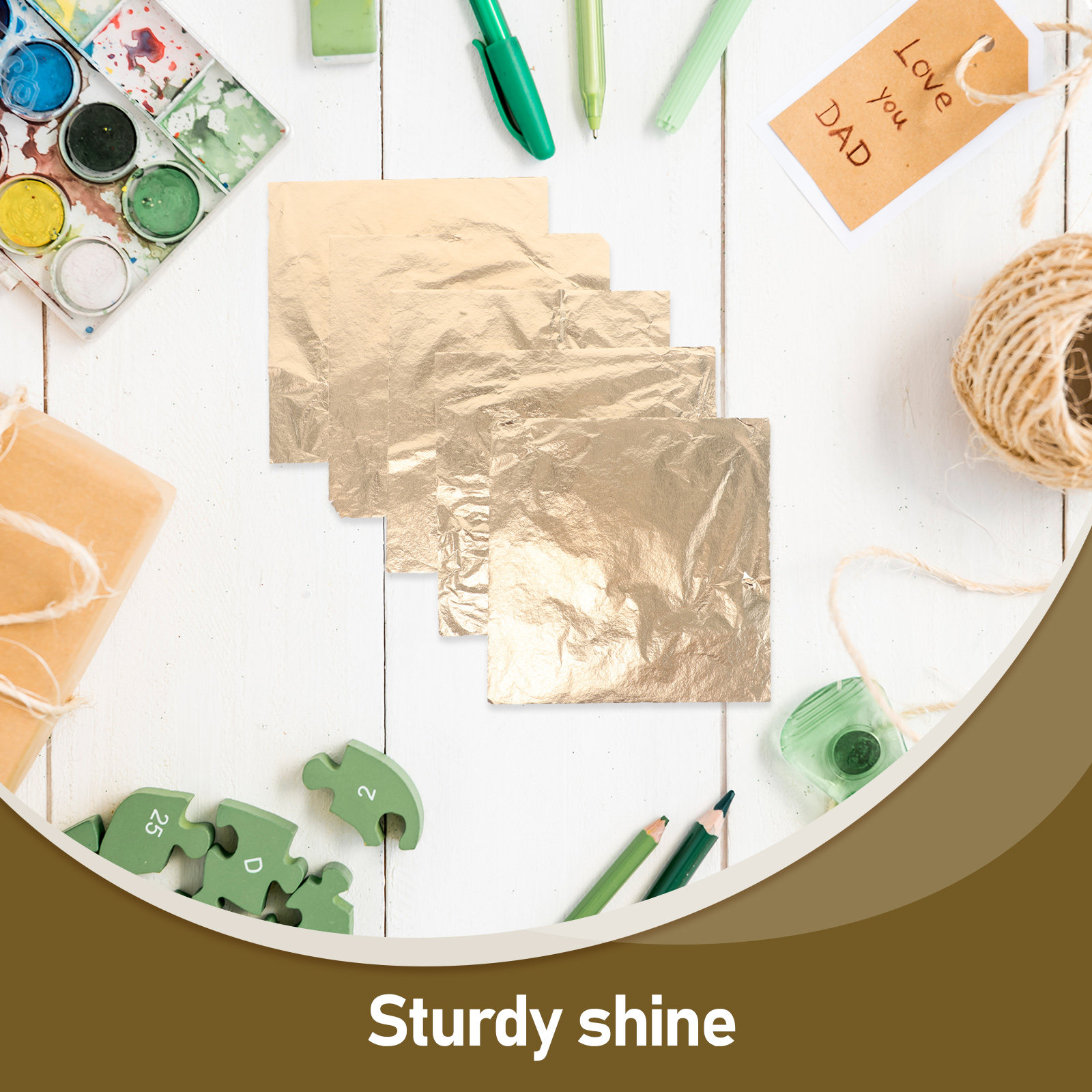 100 Sheets Gold Foil Leaf Pape - Home Decor Simulator ulasan dan harga