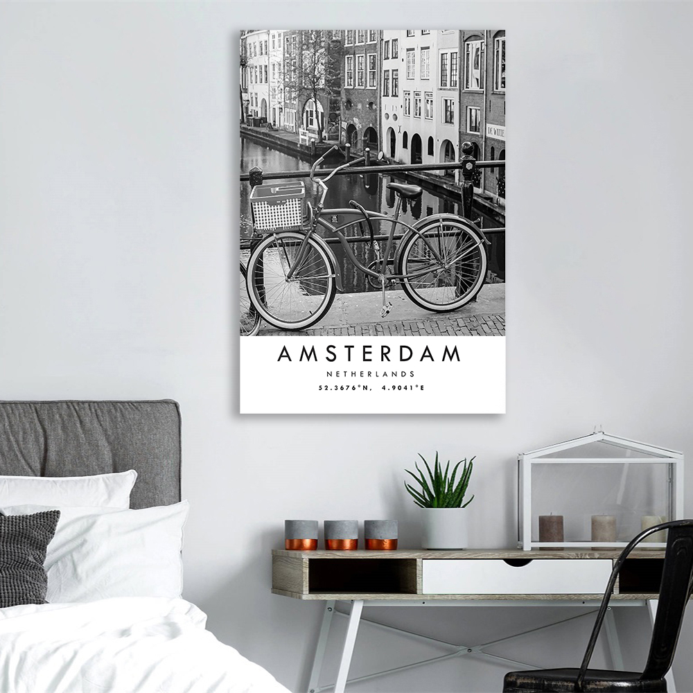 Amsterdam Travel Print Poster  - Home Decor Netherlands ulasan dan harga