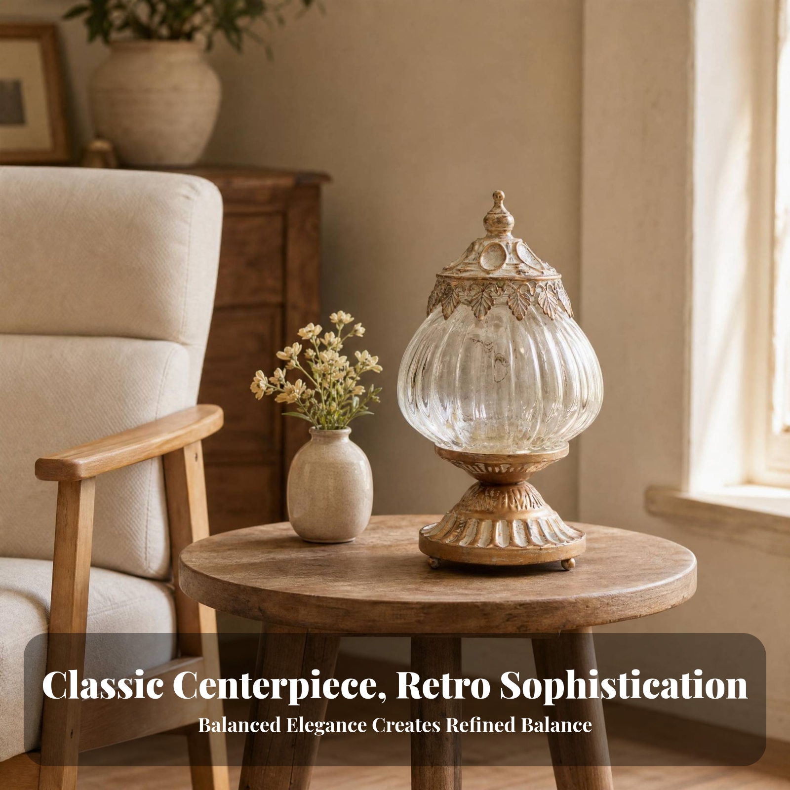 Vintage Ribbed Glass Lantern O - Home Decor Lamp ulasan dan harga