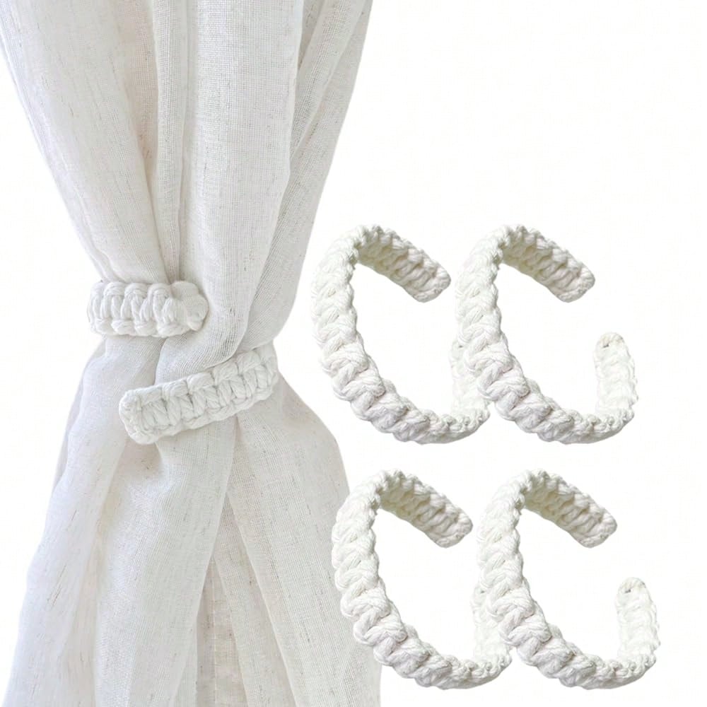 No Drilling White Cotton Rope  - Home Decor Curtain ulasan dan harga