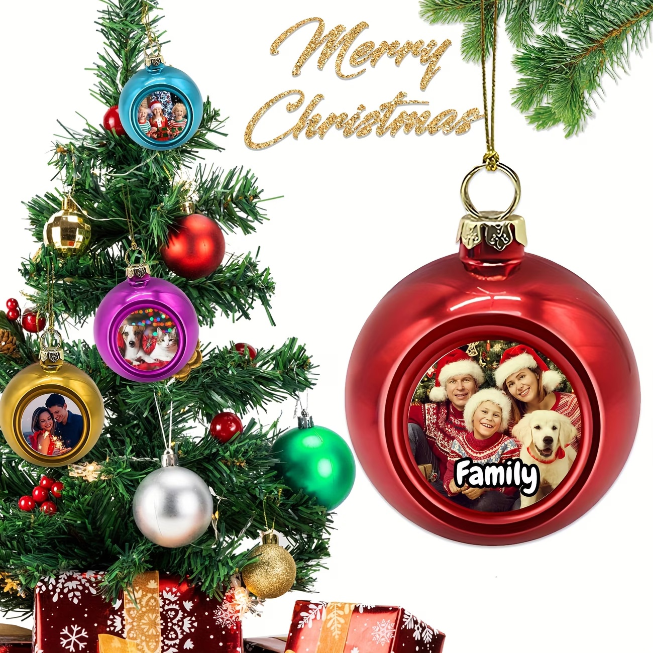Custom Photo Christmas Ornamen - Home Decor Tree ulasan dan harga