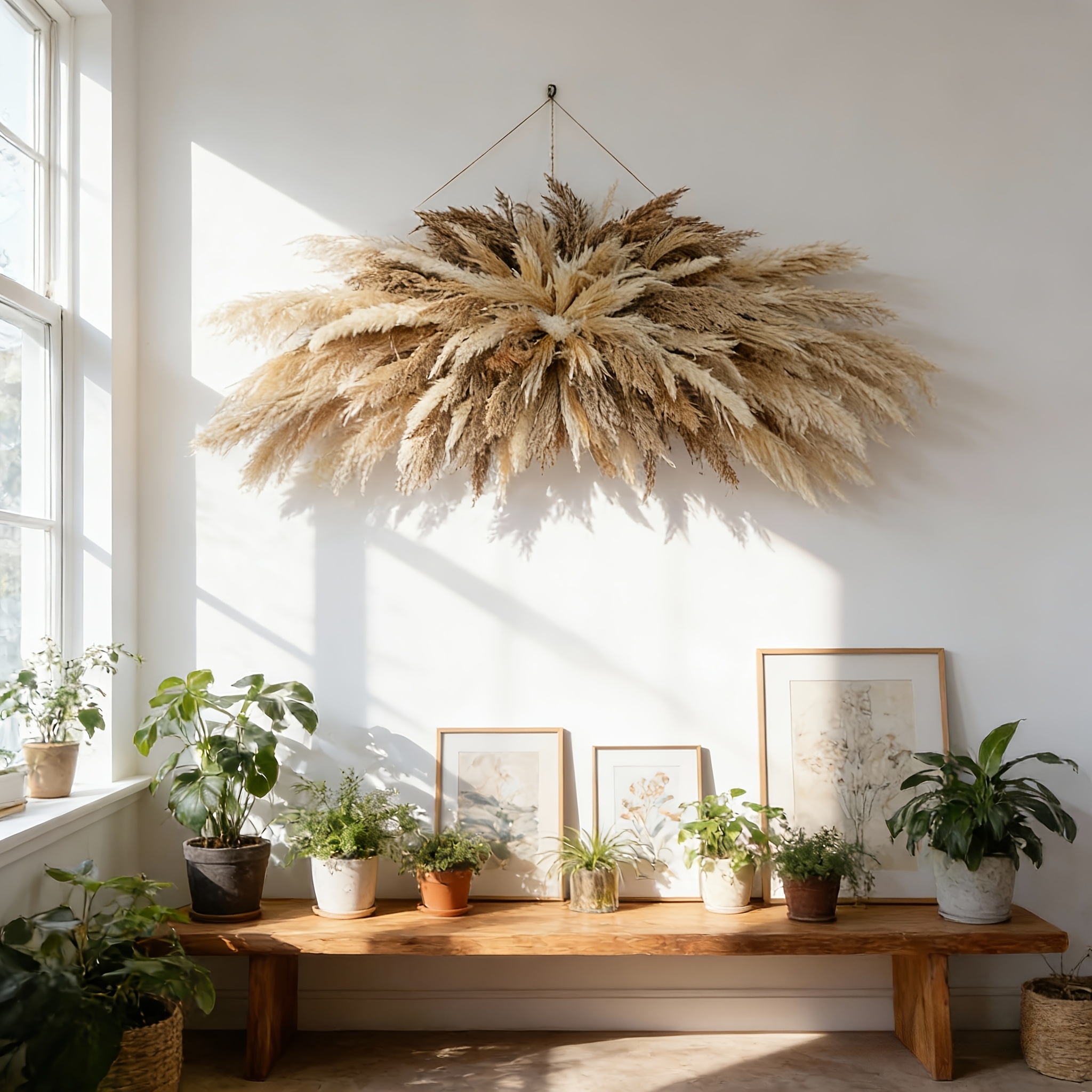 Decorative Wall Arrangement of - Pampas Grass Decor ulasan dan harga