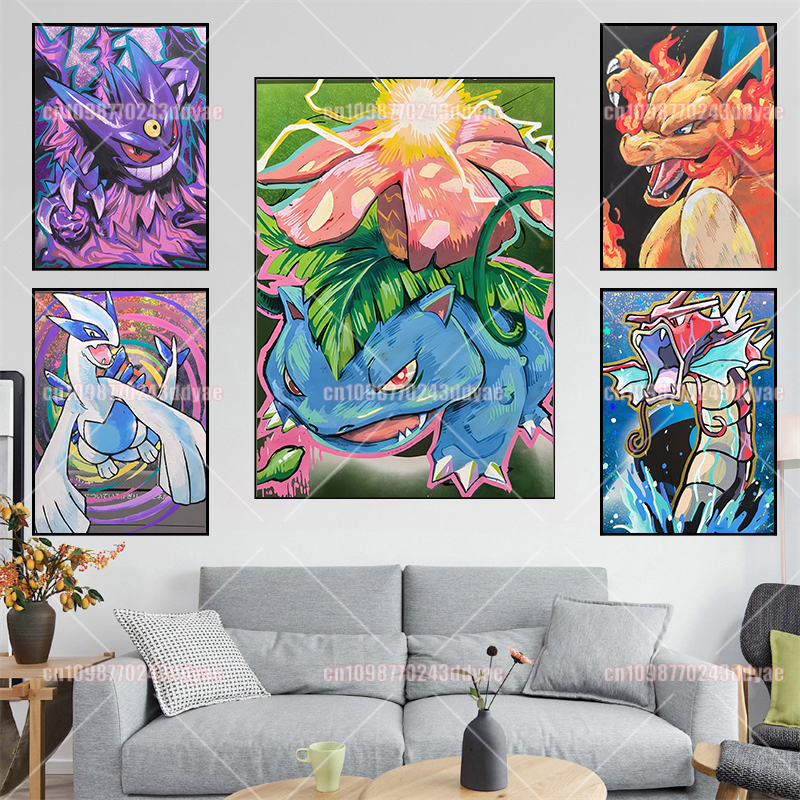 Pokémon Poster Canvas Print Tr - Home Decor Aesthetic ulasan dan harga