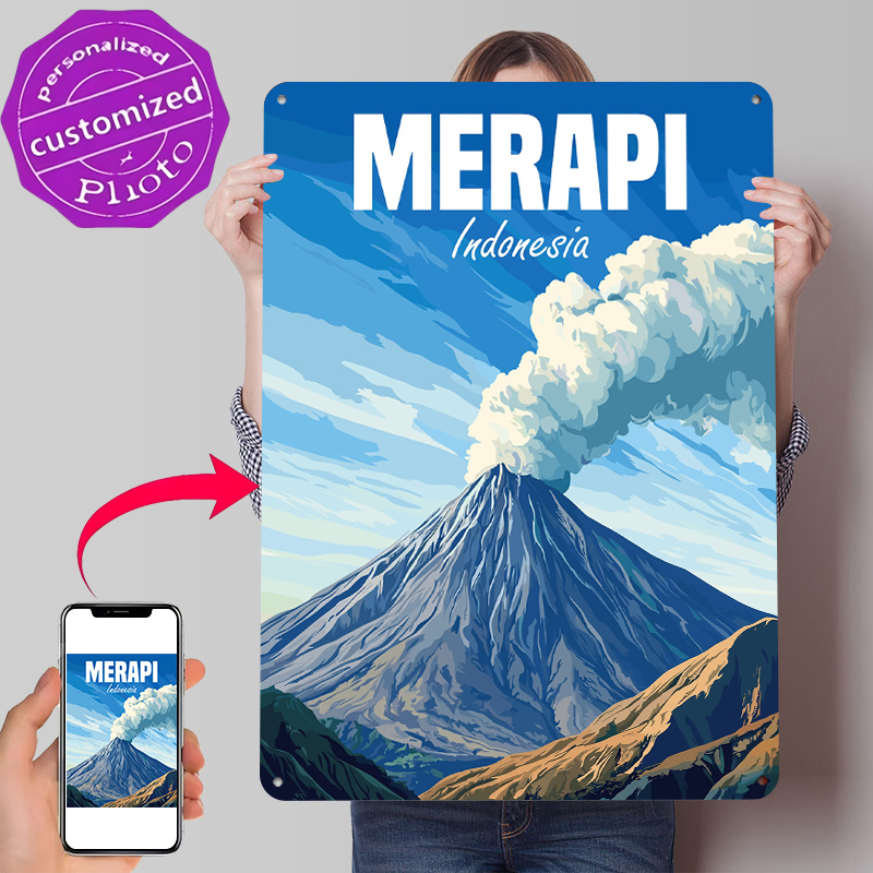 Merapi Volcano Indonesia Poste - Home Decor Indonesia ulasan dan harga