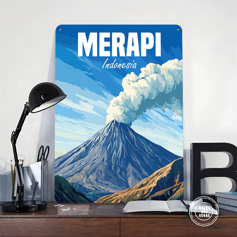 Merapi Volcano Indonesia Poste - Home Decor Indonesia ulasan dan harga
