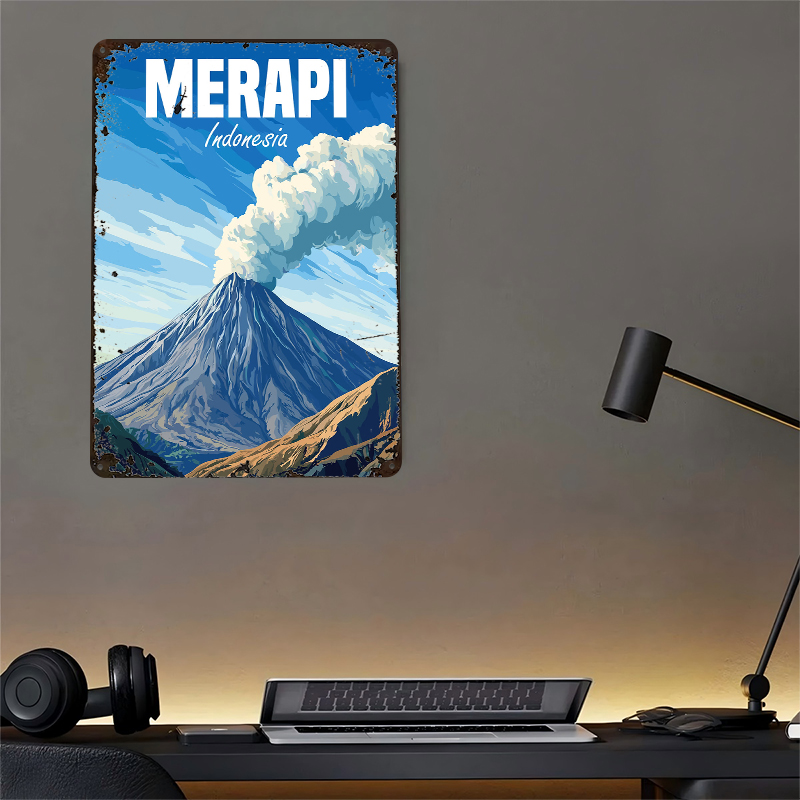 Merapi Volcano Indonesia Poste - Home Decor Indonesia ulasan dan harga