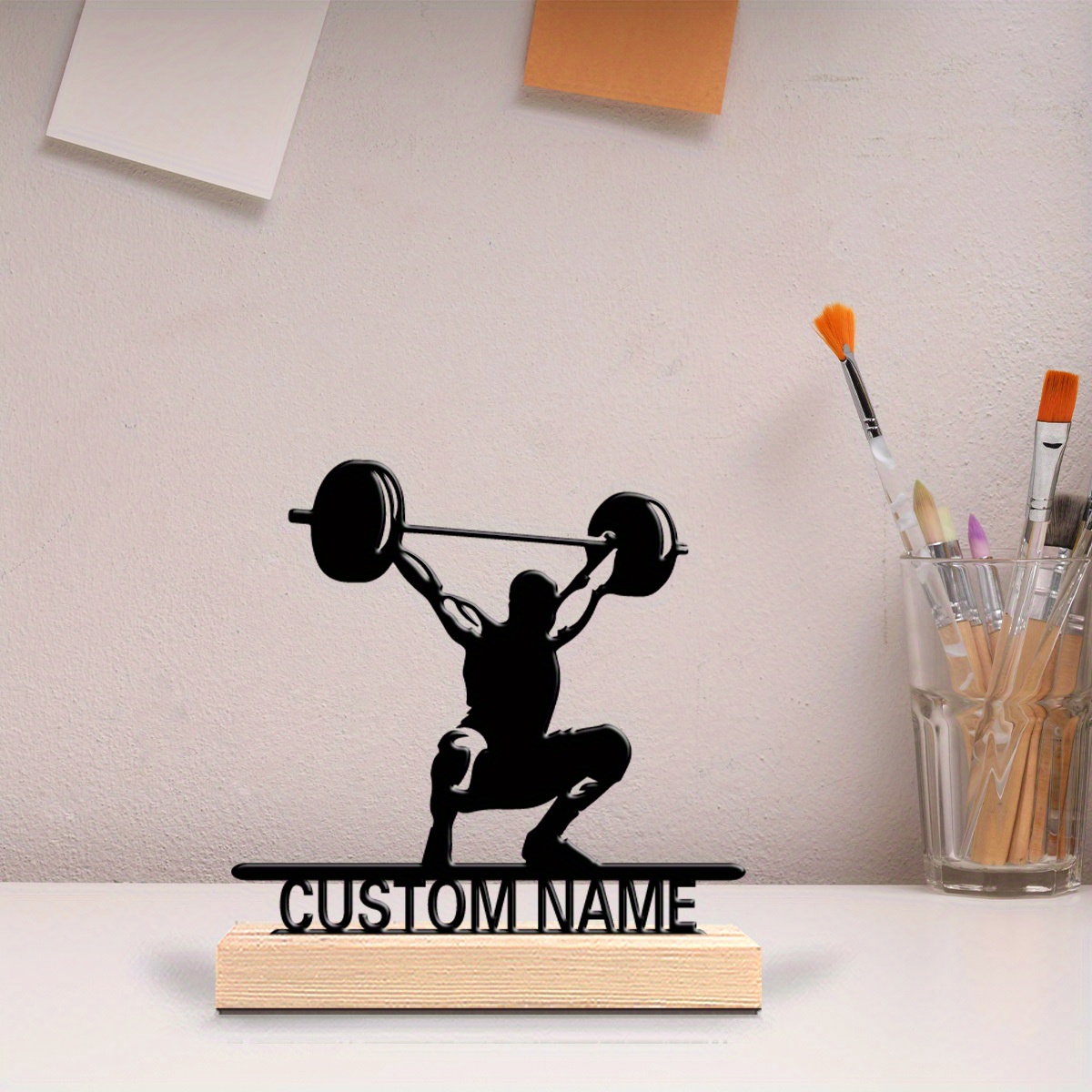 Custom Weightlifting Metal Sta - Home Decor Statue ulasan dan harga