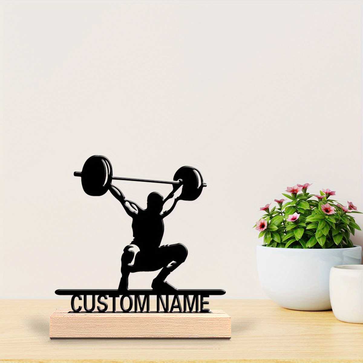 Custom Weightlifting Metal Sta - Home Decor Statue ulasan dan harga