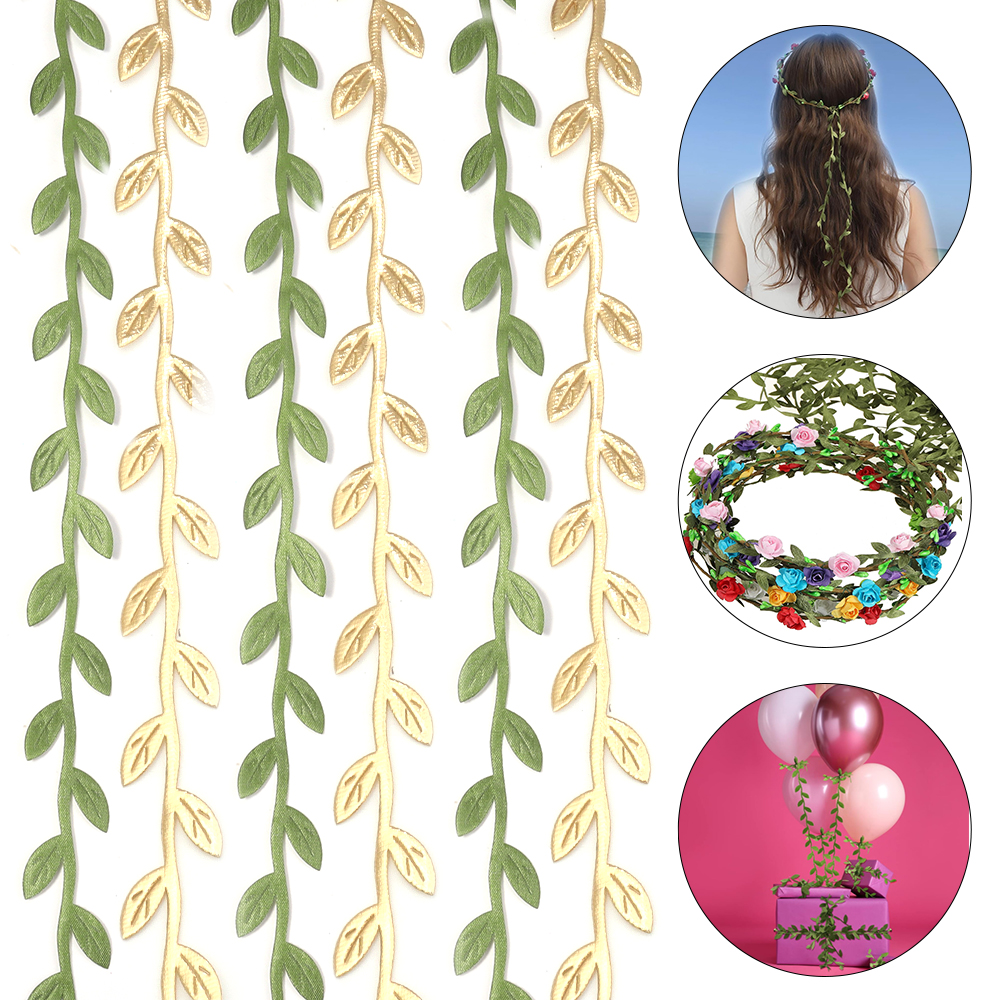 5//10/20M Gold Leaves Vine Art - Home Decor Garland ulasan dan harga