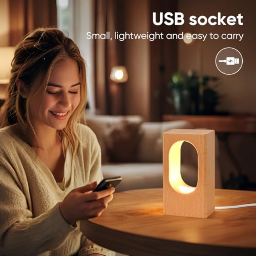 LED Wood Desk Lamp, Bedroom Be - Home Decor Lamp ulasan dan harga