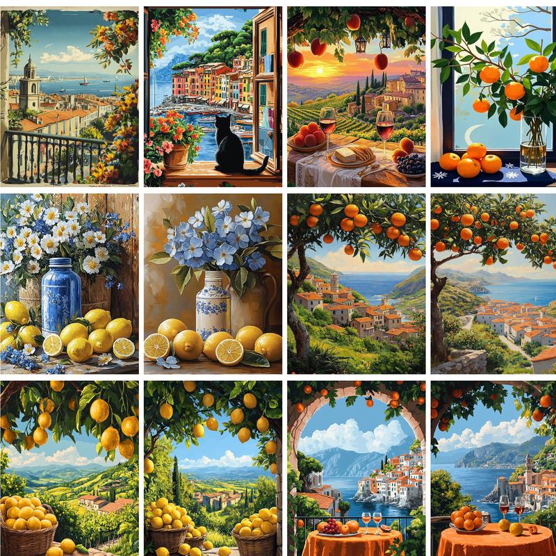 GATYZTORY Oil Painting By Numb - Home Decor Tree ulasan dan harga