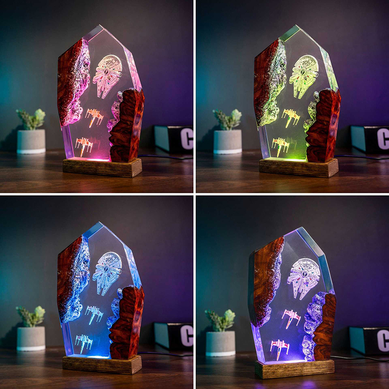 Table Resin Lamp Universe War  - Home Decor Statue ulasan dan harga