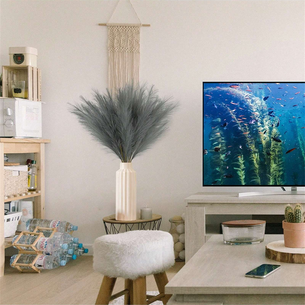 5/10/20pcs Grey Artificial Ree - Pampas Grass Decor ulasan dan harga