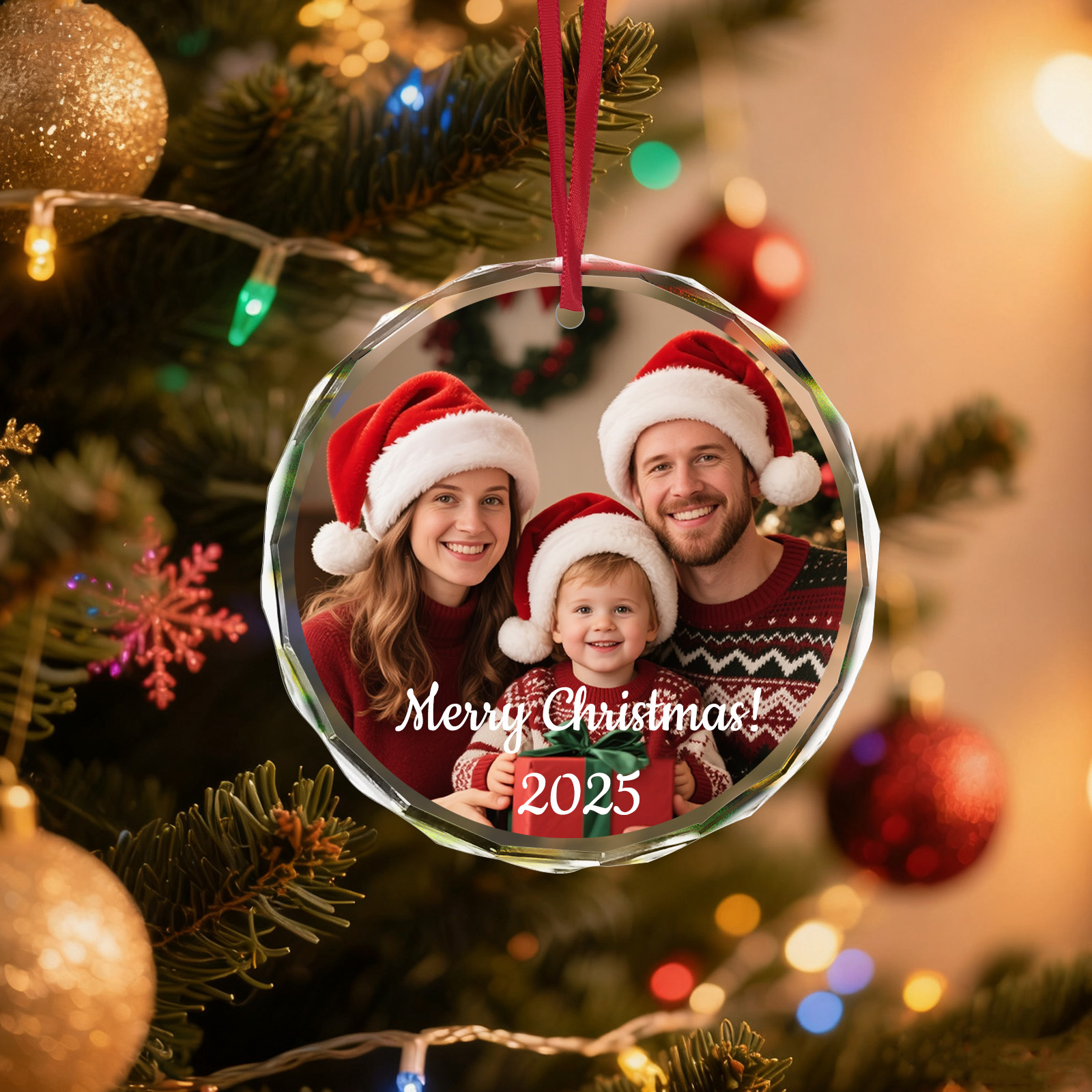Custom Christmas Photo Ornamen - Home Decor Tree ulasan dan harga