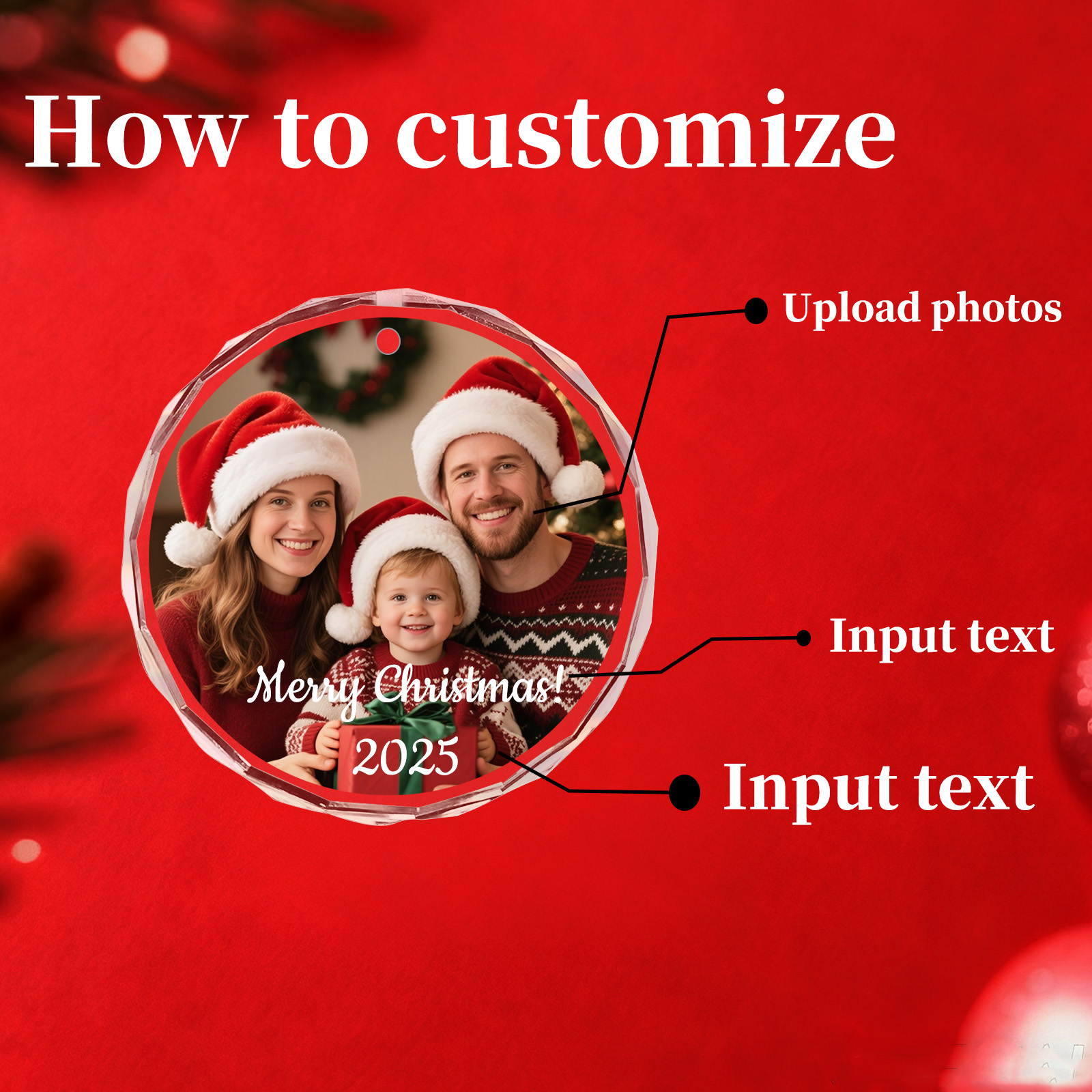 Custom Christmas Photo Ornamen - Home Decor Tree ulasan dan harga