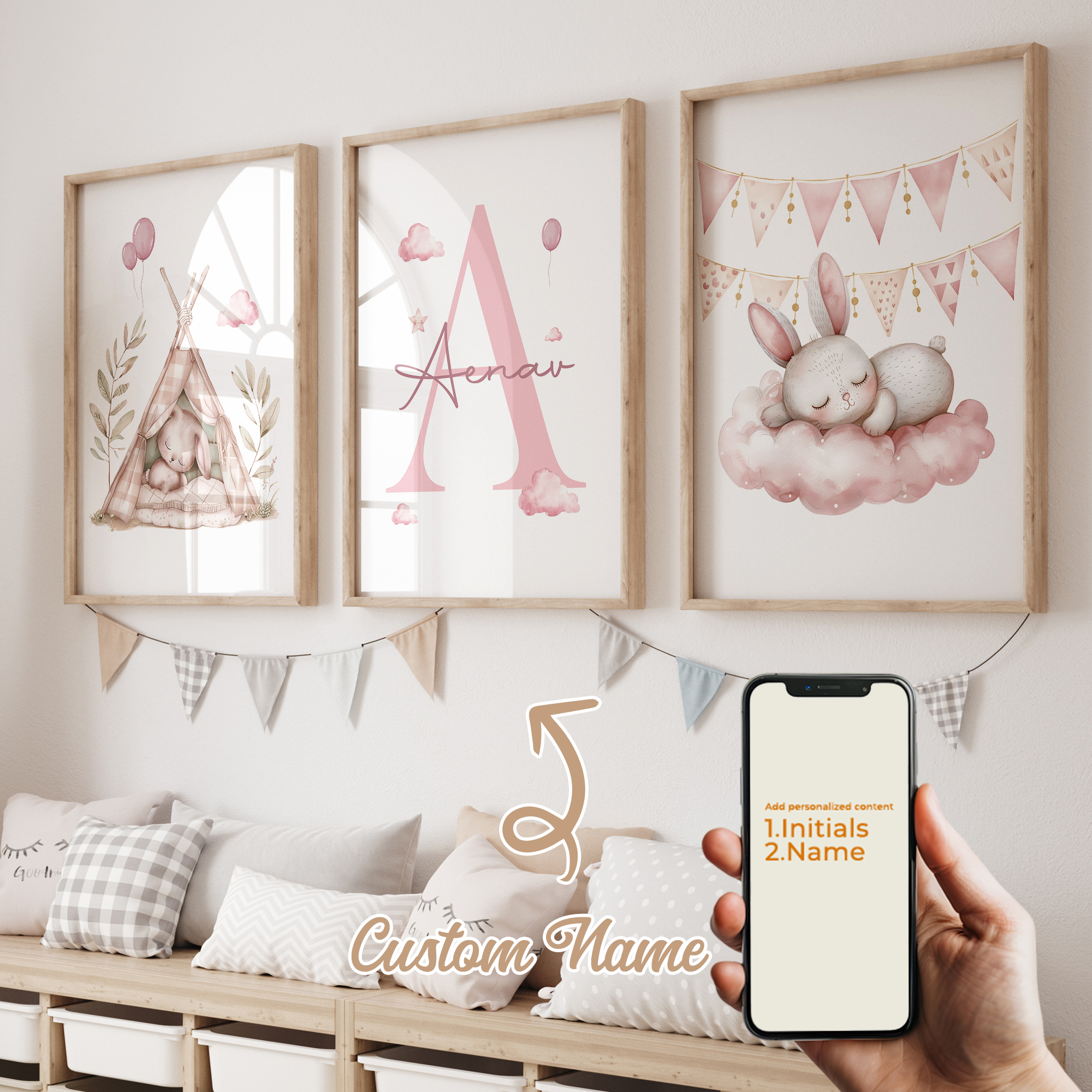 3pcs Personalized Custom Name  - Home Decor Aesthetic ulasan dan harga