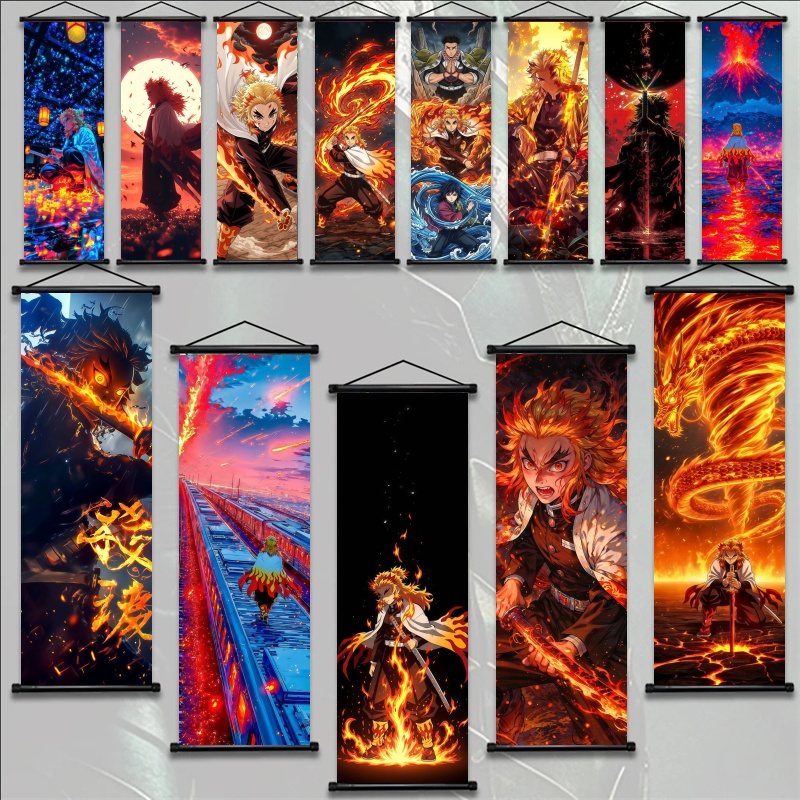 Demon Slayer Kyojuro Rengoku H - Home Decor Rustic ulasan dan harga