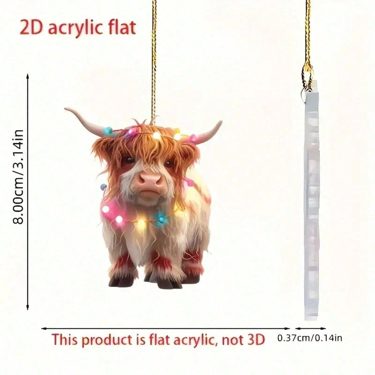 1pc Cute Highland Cow Christma - Home Decor Tree ulasan dan harga
