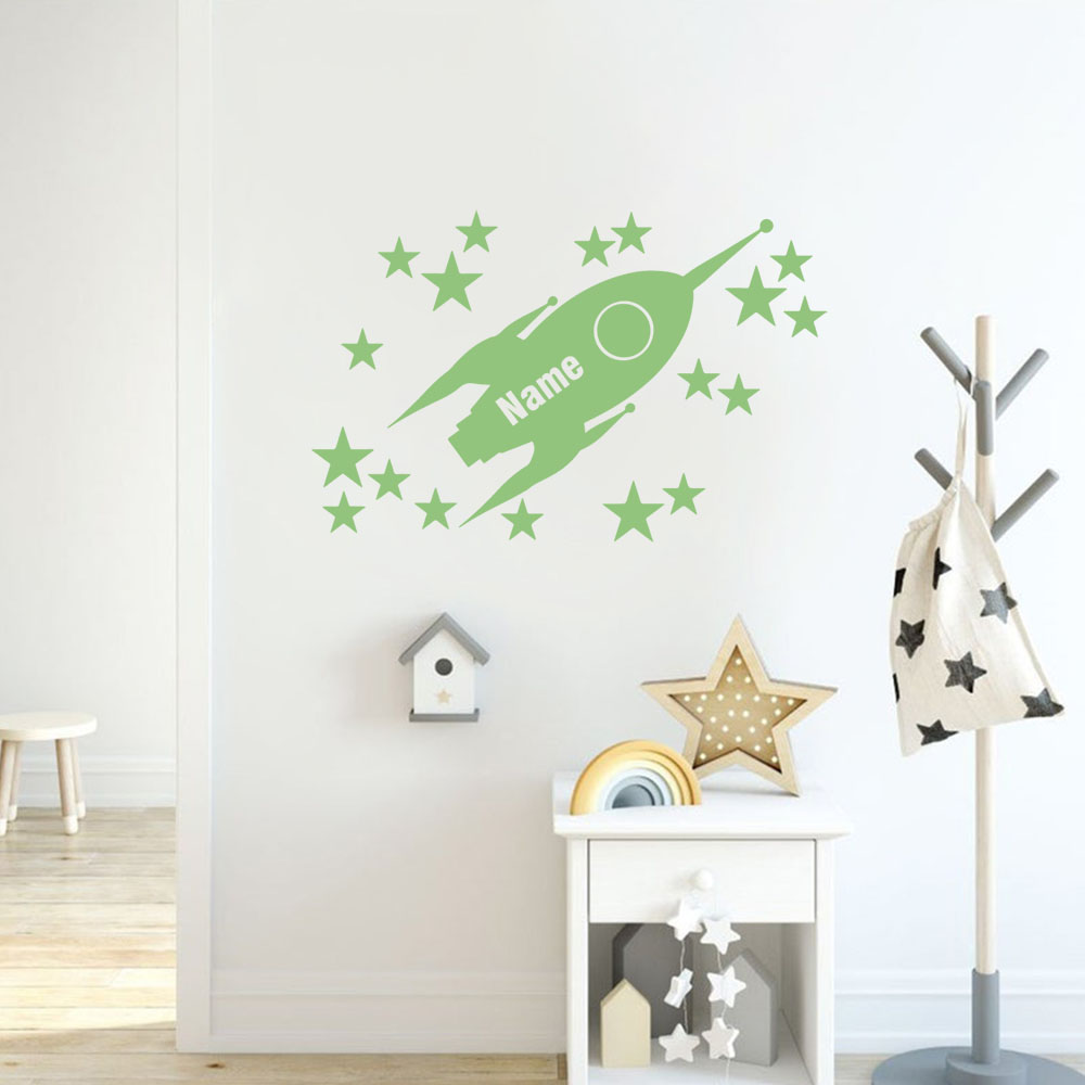 1pc Cartoon Rockets and stars  - Home Decor Sticker ulasan dan harga