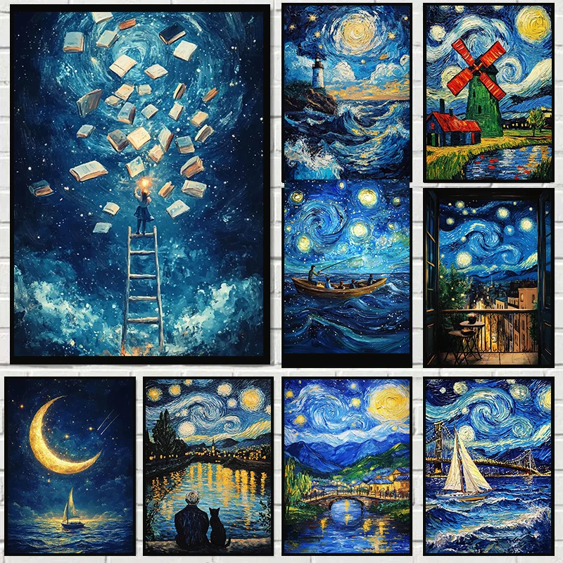 Vintage Abstract Van Gogh Land - Home Decor London ulasan dan harga