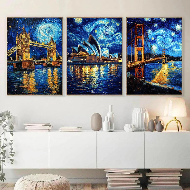 Vintage Abstract Van Gogh Land - Home Decor London ulasan dan harga