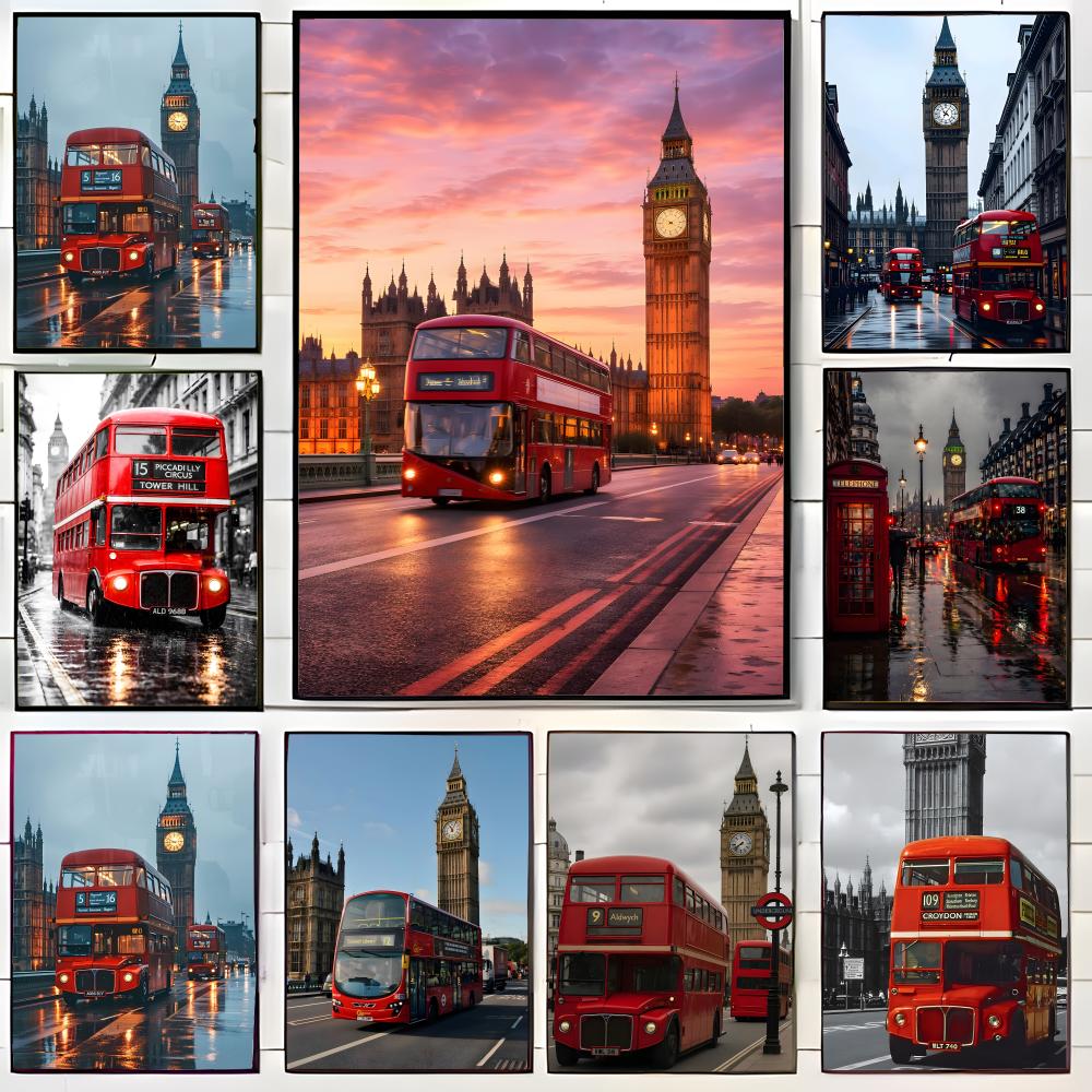 London Red Bus Big Ben Poster  - Home Decor London ulasan dan harga