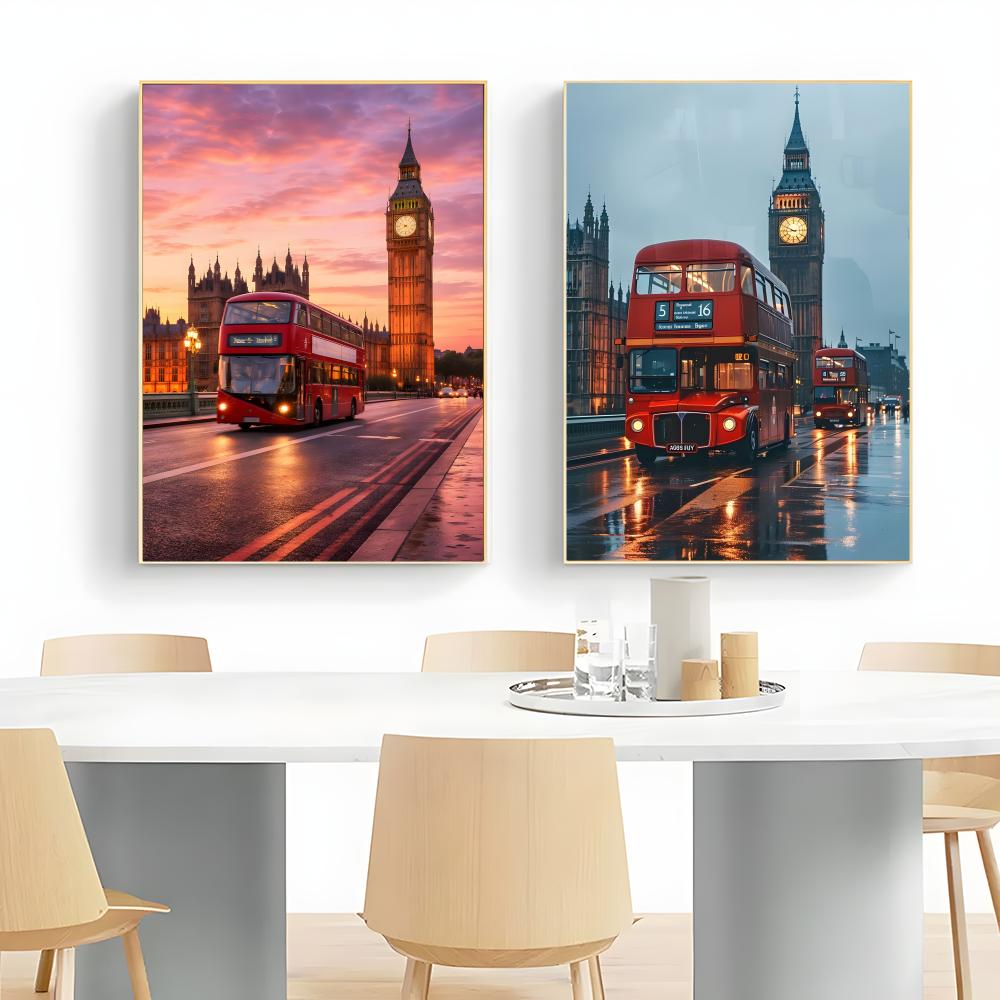 London Red Bus Big Ben Poster  - Home Decor London ulasan dan harga