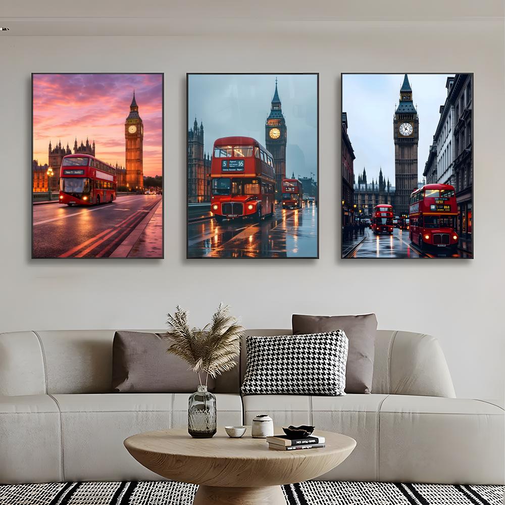 London Red Bus Big Ben Poster  - Home Decor London ulasan dan harga