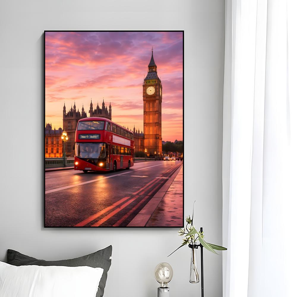 London Red Bus Big Ben Poster  - Home Decor London ulasan dan harga