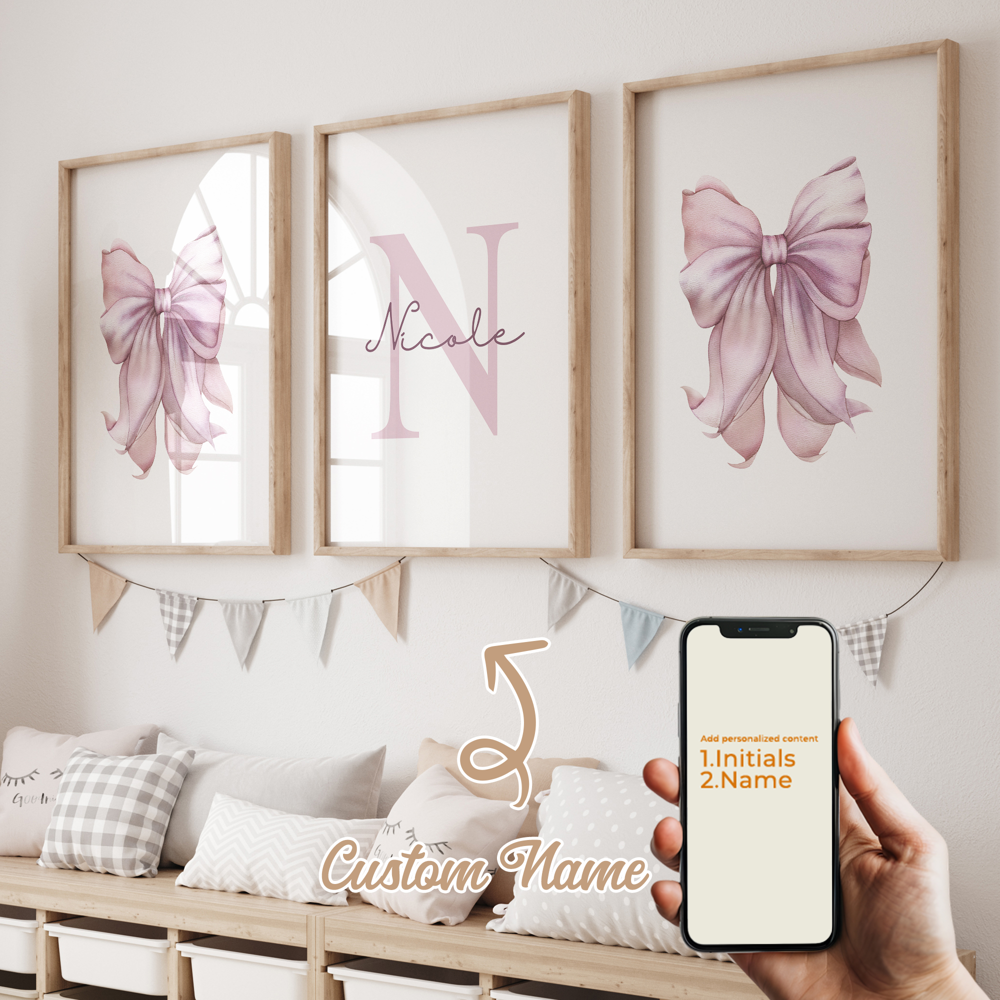 3pcs Personalized Custom Name  - Home Decor Aesthetic ulasan dan harga