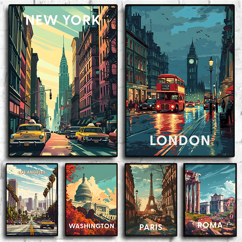 1pc Frameless Retro Holiday Tr - Home Decor London ulasan dan harga